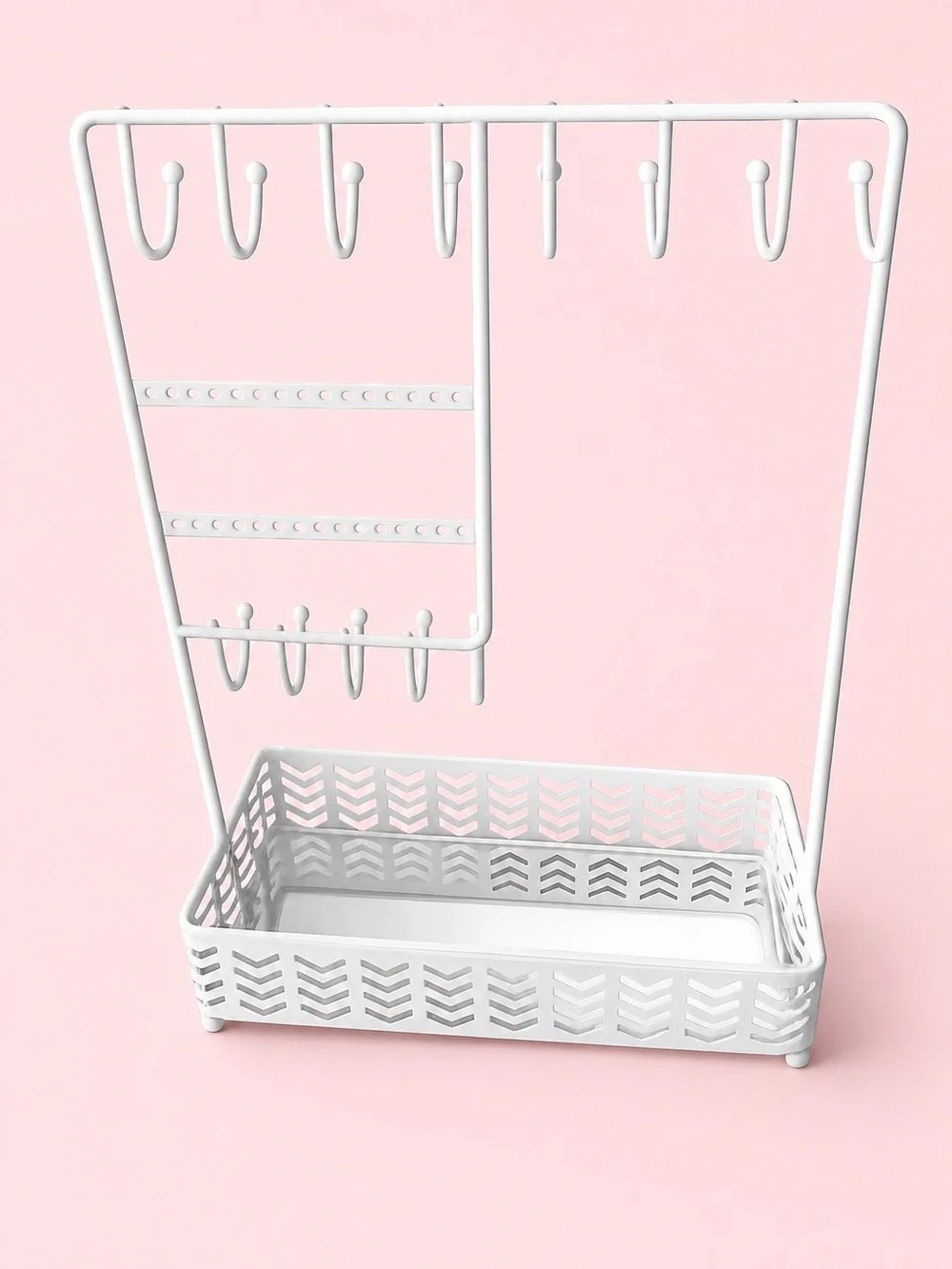 White Multi-Use Jewelry and Accessory Organizer Stand
